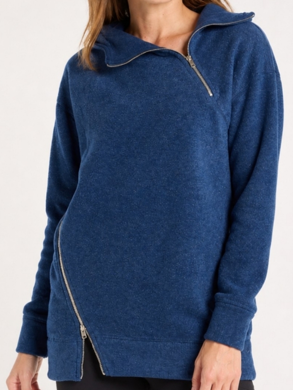The North Face Arcata Women’s Asymmetrical Zip Hooded Fleece Jacket Blue Size XL